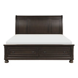 California King Size Platform Bed with Footboard Storage Sleigh Bed