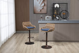 COOLMORE Swivel Bar Stools Set of 2 Adjustable Counter Height Chairs with Footrest for Kitchen, Dining Room 2PC/SET
