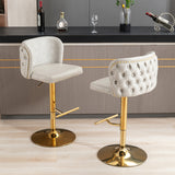 Swivel Barstools Adjustable Seat Height, Modern PU Upholstered Bar Stools