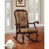 ACME Sharan Rocking Chair in Fabric & Cherry 59390