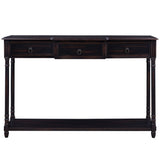 TREXM Console Table Sofa Table with Drawers for Entryway with Projecting Drawers and Long Shelf (Espresso)