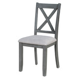 6-Piece Family Dining Room Set Solid Wood Space Saving Foldable Table and 4 Chairs with Bench for Dining Room