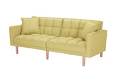 FUTON SLEEPER SOFA WITH 2 PILLOWS YELLOW FABRIC（same as W223S00033、W223S00584、W223S00993）