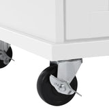 Kitchen Island Cart with Storage Cabinet and Two Locking Wheels ,Solid wood desktop, Microwave cabinet