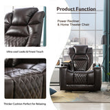 Motion Recliner with USB Charging Port and Hidden Arm Storage, Home Theater Seating with 2 Convenient Cup Holders Design and 360° Swivel Tray Table（old sku: SG000440AAA）
