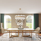 Modern Marble Dining Table with Rectangular Tabletop