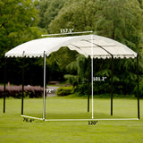 TOPMAX Outdoor Patio 13ft.Lx10ft.W Iron Carport Shelter Garage Tent, Garden Storage Shed with Anchor Kit, White