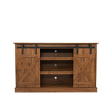 Farmhouse Sliding Barn Door TV Stand for TV up to 65 Inch Flat Screen Media Console Table Storage Cabinet Wood Entertainment Center Sturdy Ranch Rustic Style