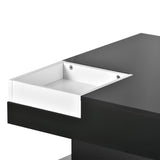 ON-TREND Modern Minimalist Design Square Coffee Table and Plug-in 16-color LED Strip Lights Remote Control for Living Room