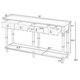 Country Console Table for Hallway Living Room Bedroom with 4 Front Facing Storage Drawers and 1 Shelf