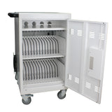Mobile Charging Cart and Cabinet for Tablets Laptops 30-Device With Combination Lock(White)