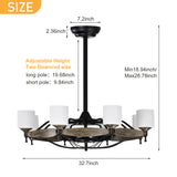 Matte Black Ceiling Fans With Remote Control 8 lights
