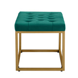 Velvet Shoe Changing Stool,Dark Green Footstool, Square Vanity Chair, Sofa stool,Makup Stool .Vanity Seat ,Rest stool. Piano Bench .Suitable for Clothes Shop,Living room, porch, fitting room Bedroom