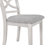 Rustic Wood 5-Piece Kitchen Dining Table Set with 4 Upholstered Padded Chairs