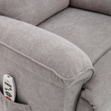 Power Lift Chair with Massage and Heating Function Soft Fabric Upholstery Recliner for Living Room,Light Gray