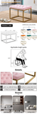 Velvet Shoe Changing Stool, Footstool, Square Cushion Foot Stool, Sofa stool, Rest stool,Low Stool .Step Stool, Small Footrest .Suitable for Clothes Shop,Living Room, Porch, Fitting Room.Pink Bench