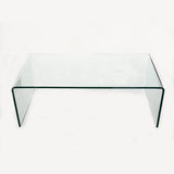 Glass Coffee Table, Tempered Clear Glass Coffee Table for Living Room