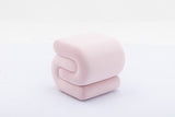 S-shape Velvet Fabric Ottoman Makeup Stool Footstool,Light Pink