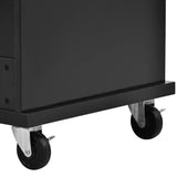 Kitchen Island Cart with Storage Cabinet and Two Locking Wheels, Solid wood Microwave cabinet