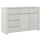 Simple Style Manufacture Wood Dresser with Wood Grain Sticker Surfaces Six Drawers and Two Level Cabinet Large Storage Space for Living Room Bedroom Guest Room Children’s Room, Stone Gray