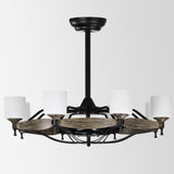【Video】Matte Black Ceiling Fans With Remote Control 8 lights，DC Motor，3 ABS Blades，Multi-Speed，Reversible Airflow，Timing and Anti-theft function，Indoor transitional Ceiling Fan，ETL&FCC Certification