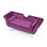 Purple Velvet Upholstered Loveseat