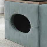 [Video] Welike Waterproof, oil-proof, scratch-proof 25"W Modern design hollow storage ottoman, upholstery, coffee table, two small footstools, easy storage and wide use