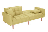 FUTON SLEEPER SOFA WITH 2 PILLOWS YELLOW FABRIC（same as W223S00033、W223S00584、W223S00993）