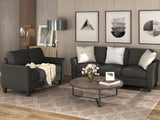 Living Room Furniture Loveseat Sofa and 3-seat  sofa (Black)