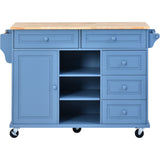 kitchen cart with Rubber wood desktop rolling mobile kitchen island with storage