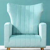 Modern Velvet Accent Chair with Arms, Wingback Reading Chair