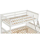 Twin Over Full Bunk Bed with Trundle, Convertible into 2 Beds, the Bunk Bed with Ladder and Safety Rails for Kids, Teens, Adults