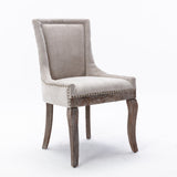 Ultra Side Dining Chair with solid wood legs Beige