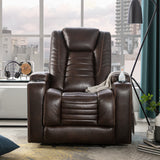 Orisfur. Power Motion Recliner with Adjustable Headrest,  Home Theater Seating with Hidden Arm Storage and Convenient Cup Holder Design
