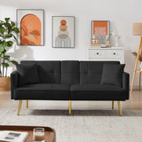 BLACK VELVET SOFA BED