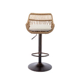COOLMORE Swivel Bar Stools Set of 2 Adjustable Counter Height Chairs with Footrest for Kitchen, Dining Room 2PC/SET