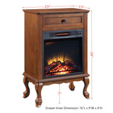 Electric  Indoor Fireplace in Walnut Finish