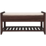 TREXM  Shoe Rack with Cushioned Seat and Drawers, Multipurpose Entryway Storage Bench (Espresso)