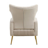 Modern Velvet Accent Chair with Arms, Wingback Reading Chair