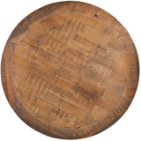 Rustic Natural Round Coffee Table with Storage Shelf