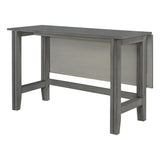 Grey Wood Extendable Dining Table with Drop Leaf
