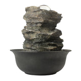 8.3inches Rock Cascading Tabletop Water Fountain with LED Lights & Crystal Ball for Home Office Bedroom Relaxation
