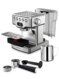 Geek Chef Espresso Machine,20 bar espresso machine with milk frother for latte,cappuccino,Machiato,for home espresso maker,1.8L Water Tank,Stainless Steel