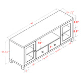 58" TV Stand Console  2 Doors and 2 Drawers -Black