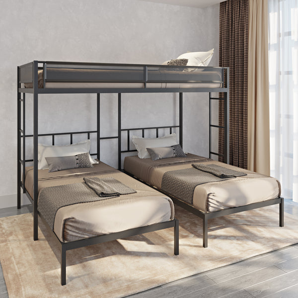 Triple twin bunk bed