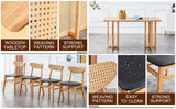 Solid wood dining table and 4-piece set of solid wood dining chairs