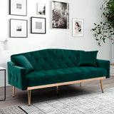COOLMORE  Velvet  Sofa , Accent sofa .loveseat sofa with Stainless feet  Green  Velvet