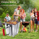 YSSOA Charcoal Chimney Starter Foldable, Collapsible, Silver