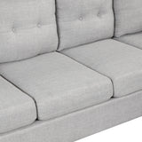 97.2" Modern Linen Fabric Sofa, L-Shape Couch with Chaise Lounge,Sectional Sofa with one Lumbar Pad,Gray