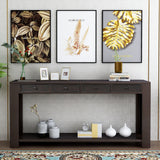 Entryway Hallway Table with Storage Drawers and Bottom Shelf